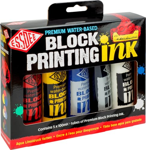 Essdee Premium Quality Block Printing Ink (Pack of 5 Primary Colours)