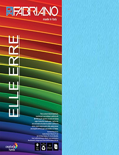 Fabriano Elle Erre A4, 220 GSM (9 Sheets)Azzurro(Sky Blue)Ideal for schools,graphic designers,poster artists with pastel,charcoal,calligraphy,pen