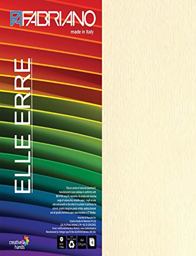 Fabriano Elle Erre A4, 220 GSM (9 Sheets)Panna(Off-White)Ideal for schools,graphic designers,poster artists with pastel,charcoal,calligraphy,pen