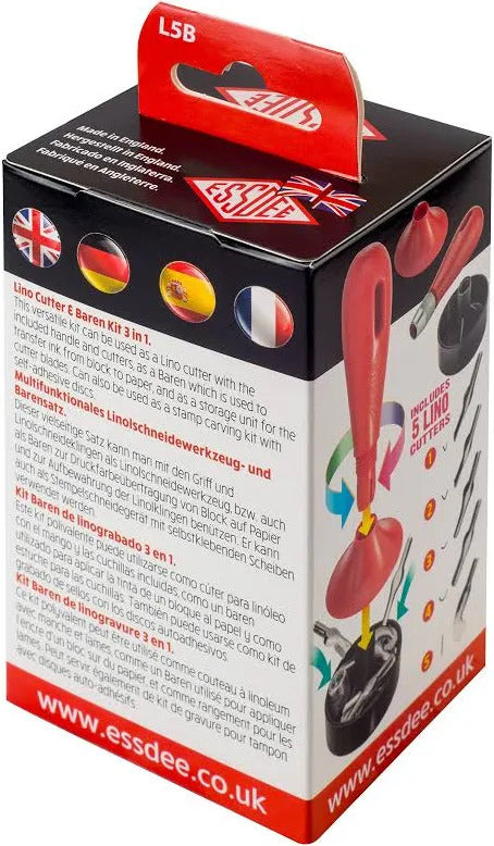 Essdee Lino Cutting 3 in 1 Baren Kit | Ideal for handmade prints, greeting cards, stamps, artwork and craft projects.