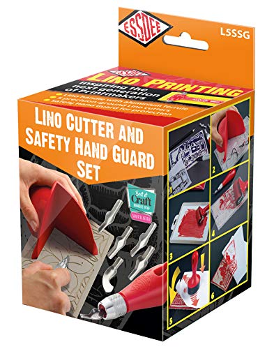 Essdee Lino Cutter and Safety Hand Guard Set, Red