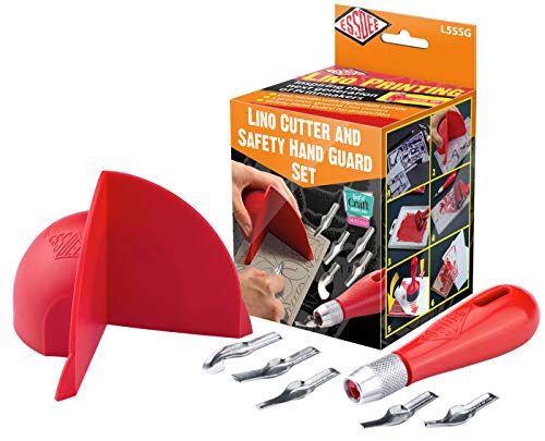 Essdee Lino Cutter and Safety Hand Guard Set, Red