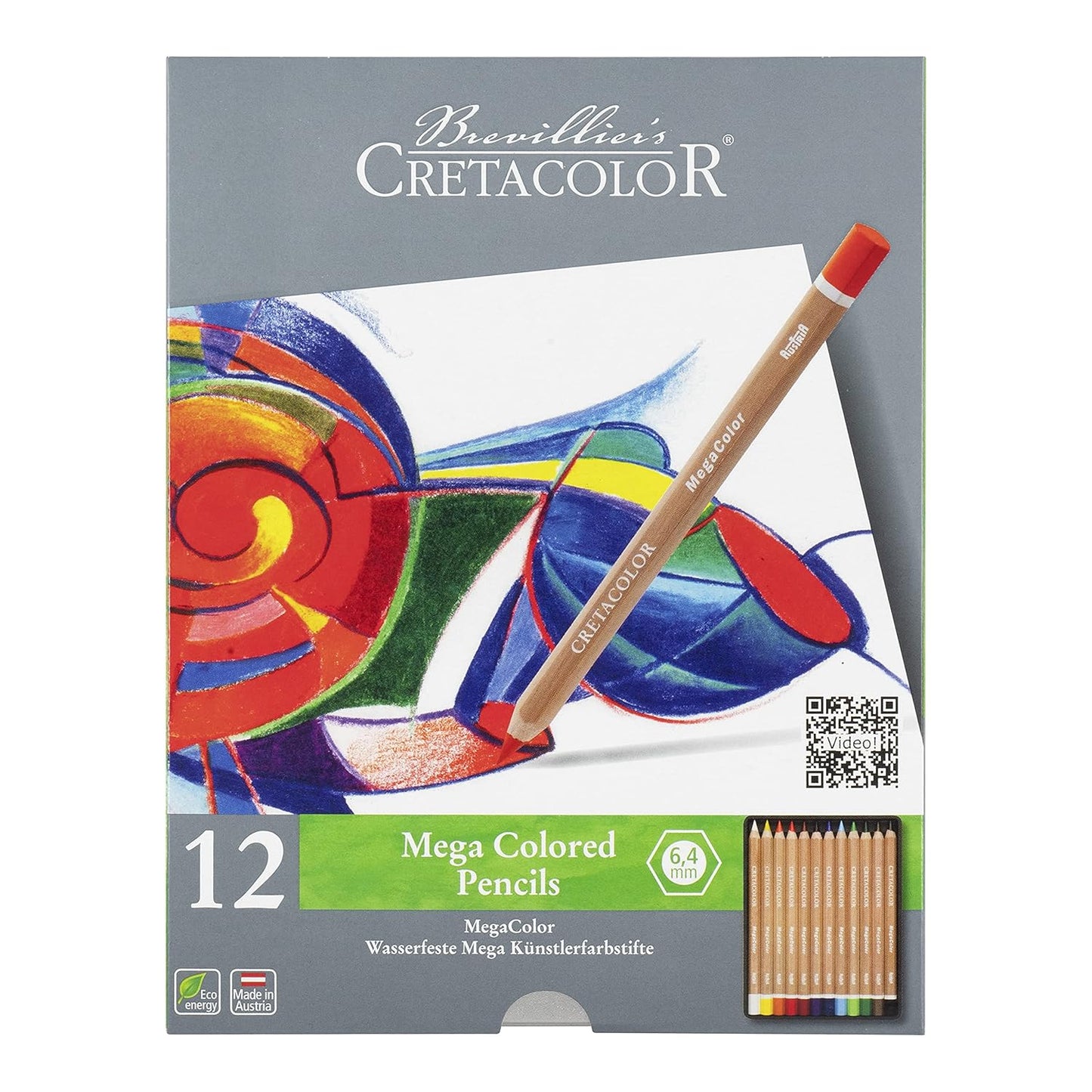 CRETACOLOR 36 Mega Color Pencils (Tin Box)| Multicolor | Ideal for Drawing, Sketching, Mandala, Shading, Portrait, Pencils for Artists, Fine Art Students.