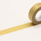 mt Washi Japanese Masking Tape Stripe, 15 mm x 10 mtrs Shade - GOLD, (Pack of 1)