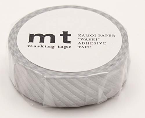 mt Washi Japanese Masking Tape Stripe , 15 mm x 10 mtrs Shade - Silver, ( Pack Of 1 )