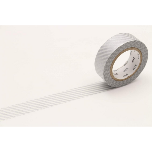 mt Washi Japanese Masking Tape Stripe , 15 mm x 10 mtrs Shade - Silver, ( Pack Of 1 )