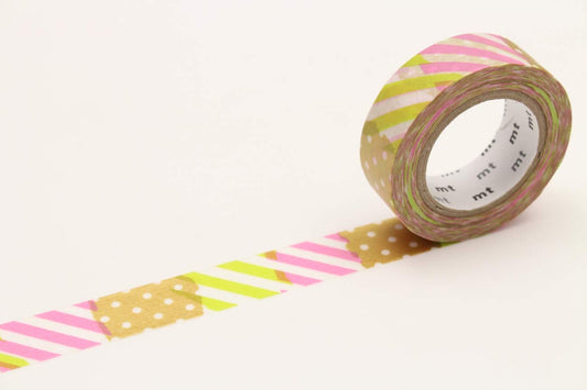 mt Washi Japanese Masking Tape Printed Designs , 15 mm x 10 mtrs Shade – Tsugihagi I, ( Pack Of 1 )