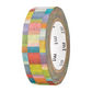 mt Washi Japanese Masking Tape Printed Designs , 15 mm x 10 mtrs Shade - Mosaic Bright, ( Pack Of 1 )