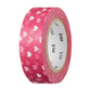 mt Washi Japanese Masking Tape Printed Designs , 15 mm x 10 mtrs Shade - Heart Spot, ( Pack Of 1 )