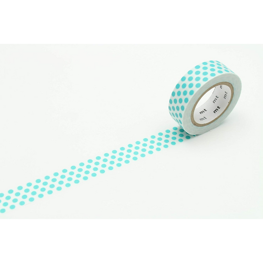 mt Washi Japanese Masking Tape Polka Dots , 15 mm x 10 mtrs Shade - Soda, ( Pack Of 1 )