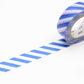 mt Washi Japanese  Masking Tape Stripe, 15 mm x 10 mtrs Shade - Blue, (Pack of 1)