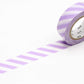 mt Washi Japanese Masking Tape Stripe , 15 mm x 10 mtrs Shade - Lilac , ( Pack Of 1 )