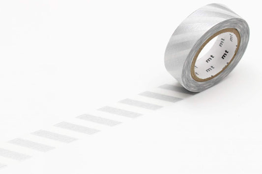 mt Washi Japanese Masking Tape Stripe , 15 mm x 10 mtrs Shade - Silver 2, ( Pack Of 1 )