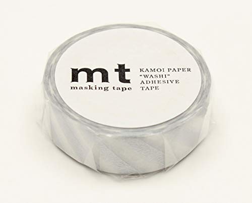 mt Washi Japanese Masking Tape Stripe , 15 mm x 10 mtrs Shade - Silver 2, ( Pack Of 1 )