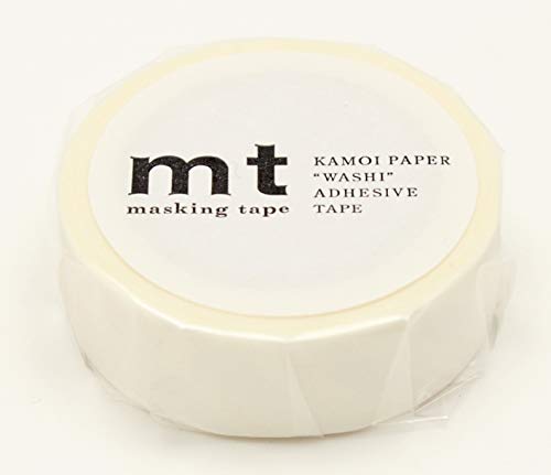 mt Washi Japanese Masking Tape Stripe , 15 mm x 10 mtrs Shade - White, ( Pack Of 1 )