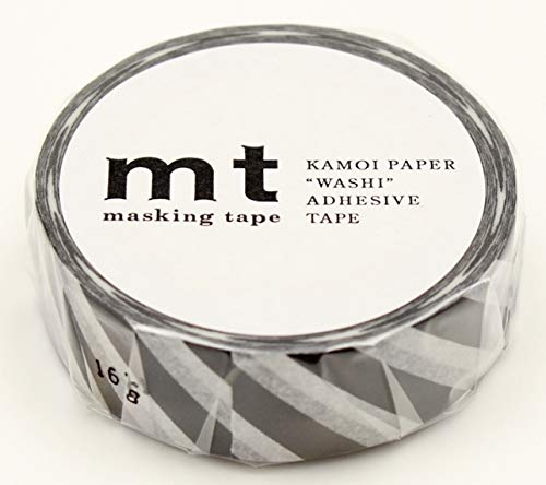 mt Washi Japanese Masking Tape Stripe , 15 mm x 10 mtrs Shade - Black 2, ( Pack Of 1 )