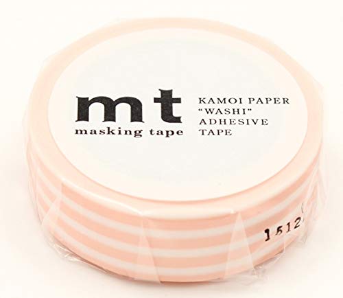 mt Washi Japanese Masking Tape Borders , 15 mm x 10 mtrs Shade - Peachcream, ( Pack Of 1 )