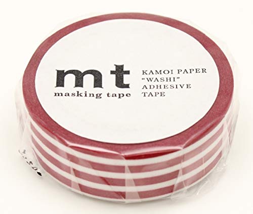 mt Washi Japanese Masking Tape Borders , 15 mm x 10 mtrs Shade - Strawberry, ( Pack Of 1 )