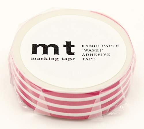 mt Washi Japanese Masking Tape Borders, 15 mm x 10 mtrs Shade - Framboise, (Pack of 1)