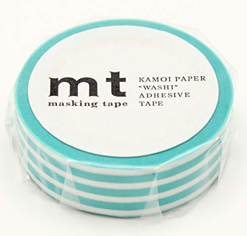 mt Washi Japanese Masking Tape Borders , 15 mm x 10 mtrs Shade - Soda, ( Pack Of 1 )