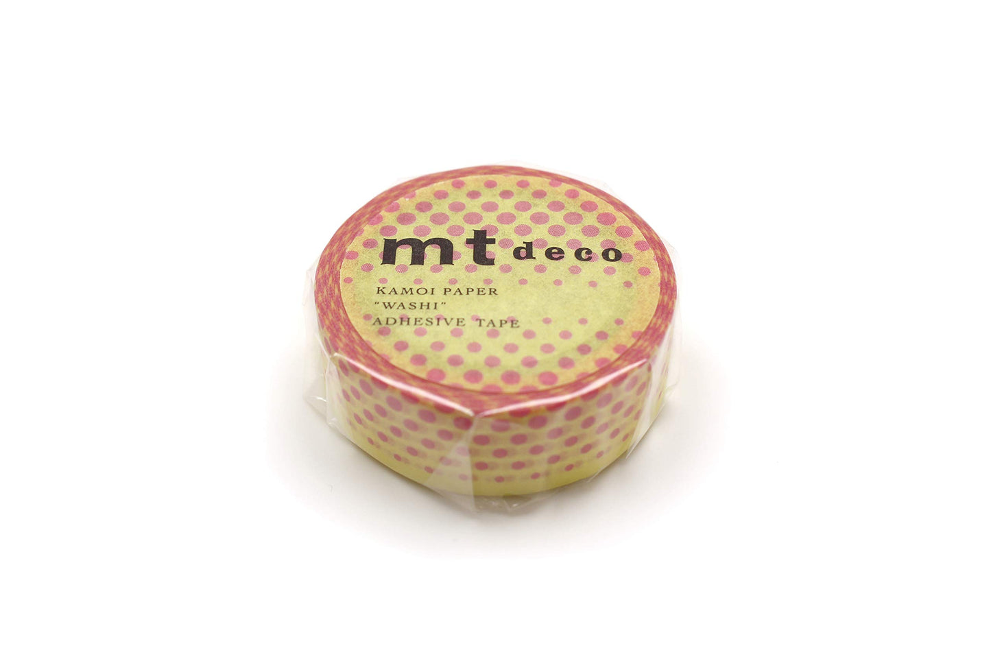 mt Washi Japanese Masking Tape , 15mm x 7 mtrs Shade - Pop Dot Yellow