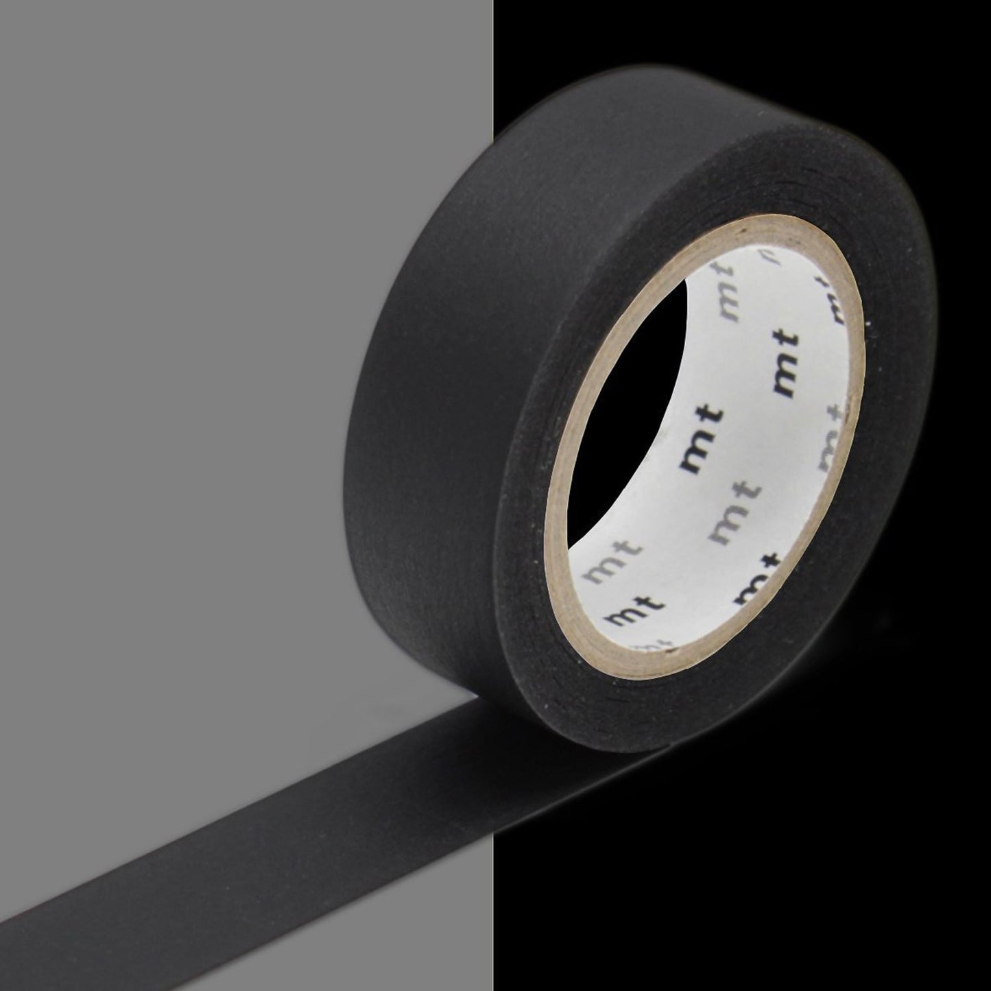 mt Washi Japanese Masking Tape Solid Colour , Shade - Matte Black, 15 mm x 10 mtrs ( Pack Of 1 )