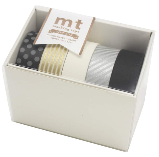 mt Washi Masking Tape Gift Box, 15 mm x 10 mtrs Shade - Monotone II (Set of 5)