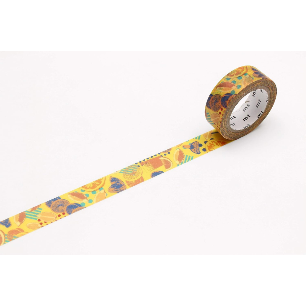 mt Washi Japanese Masking Tape EX Series, 15 mm x 7 mtrs Shade -Orange juice