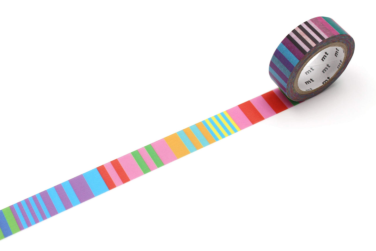 mt Washi Japanese Masking Tape ,Shade - Kapitza Candy Stripe,15mm x 7 mtrs (Pack of 1)