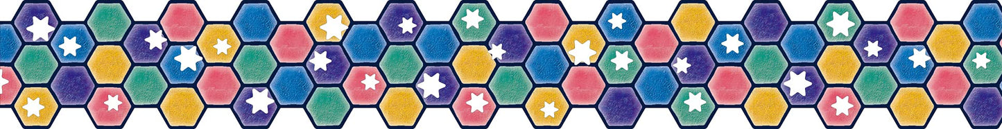 mt Washi Masking Tape Fab Die- Cut, Stars and Tiles, 45 mm x 3 mtrs (Pack of 1)