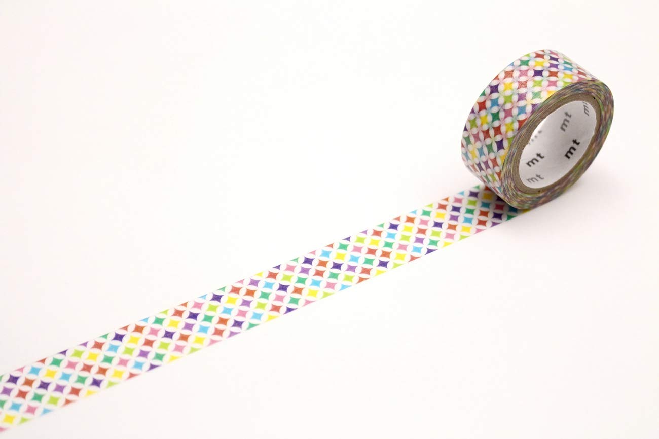 mt Washi Japanese Masking Tape Pearl Designs , 15 mm x 5 mtrs Shade - Sparkling Circle, ( Pack Of 1 )