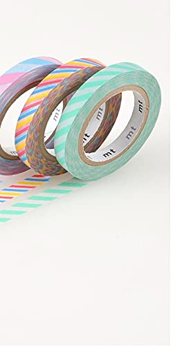 mt Washi Japanese Slim Masking Tape , 6 mm x 10 mtrs Shade - Twist Cord A, ( Pack Of 3 )