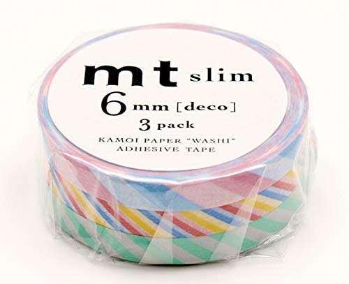 mt Washi Japanese Slim Masking Tape , 6 mm x 10 mtrs Shade - Twist Cord A, ( Pack Of 3 )