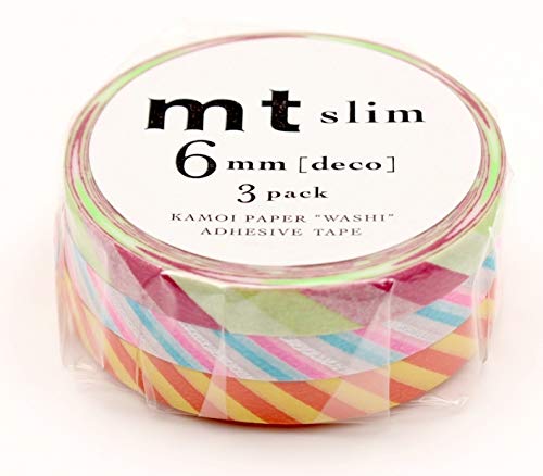 mt Washi Japanese Slim Masking Tape , 6 mm x 10 mtrs Shade - Twist Cord B, ( Pack Of 3 )