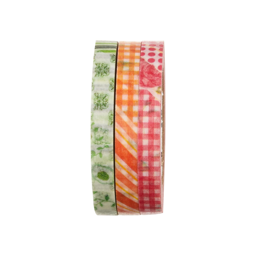 mt Washi Slim Masking Tape , 6 mm x 10 mtrs Shade - Deco D, ( Pack Of 3 )