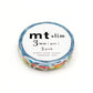 mt Washi Japanese Slim Masking Tape, Shade- Art ,3 mm x 10 mtrs  (Pack of 3)