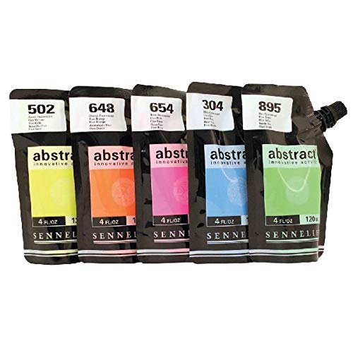 Sennelier Abstract Artist Acrylic 120 ml pouch (Fluorescent Assorted 5)