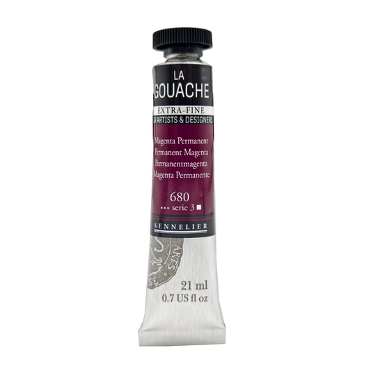 Sennelier Extra Fine Gouache Tube (21 ml-0.7 fl oz) Magenta - S3| Ideal for Watercolor and Mixed Media Paper Pads also with Primed Canvas,Illustration boards