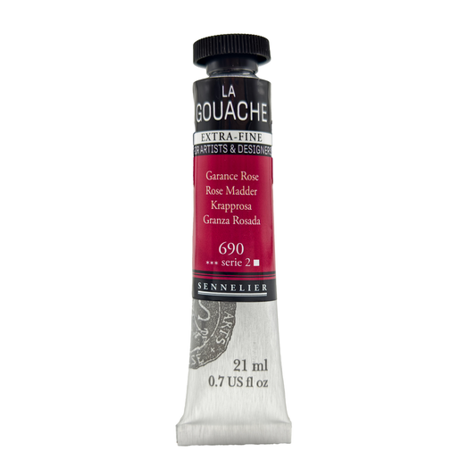 Sennelier Extra Fine Gouache Tube (21ml-0.7 fl oz) Rose Madder - S2| Ideal for Watercolor and Mixed Media Paper Pads also with Primed Canvas,Illustration boards