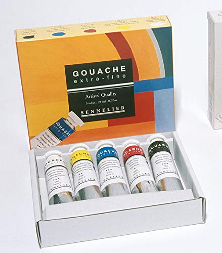 Sennelier Extra fine Artists Quality Gouache Paint Starter Set 5 X 21 ml