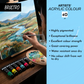 BRUSTRO Artists Acrylic Paint Tube | 40ml, Cad Red Hue |Non-Toxic, Water based, Inter Mixable, Ideal for Painting, Textured Effects on Canvas, Paper, Fine Art Student and Professionals