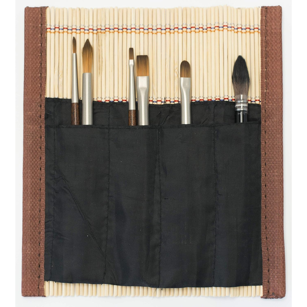 Raphael Mini Travel Brush Set in Bamboo Wrap