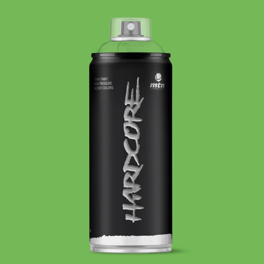 MTN Hardcore High Pressure Spray Paints |DIY, Quick Drying with gloss finish for most surfaces like Porous, Non-porous, Metal, Wood, and Walls - 400ml Light Green