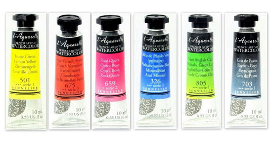 Sennelier l'Aquarelle French Artists' Watercolor - Set A 6 X 10ML