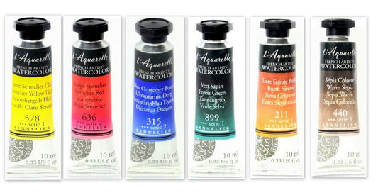 Sennelier Aquarelle French Artists' Watercolor - Set B 6 X 10ML