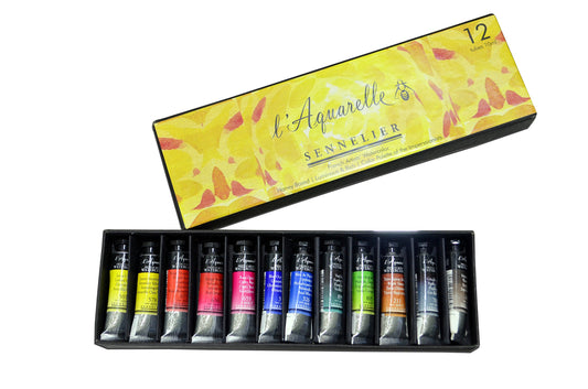 Sennelier l'Aquarelle French Artists' Watercolor - Set 12 X 10ML