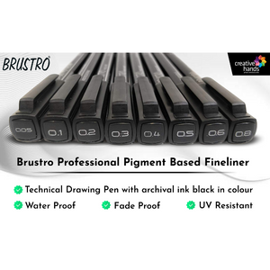 Brustro Technical Drawing Pens Black 0.1