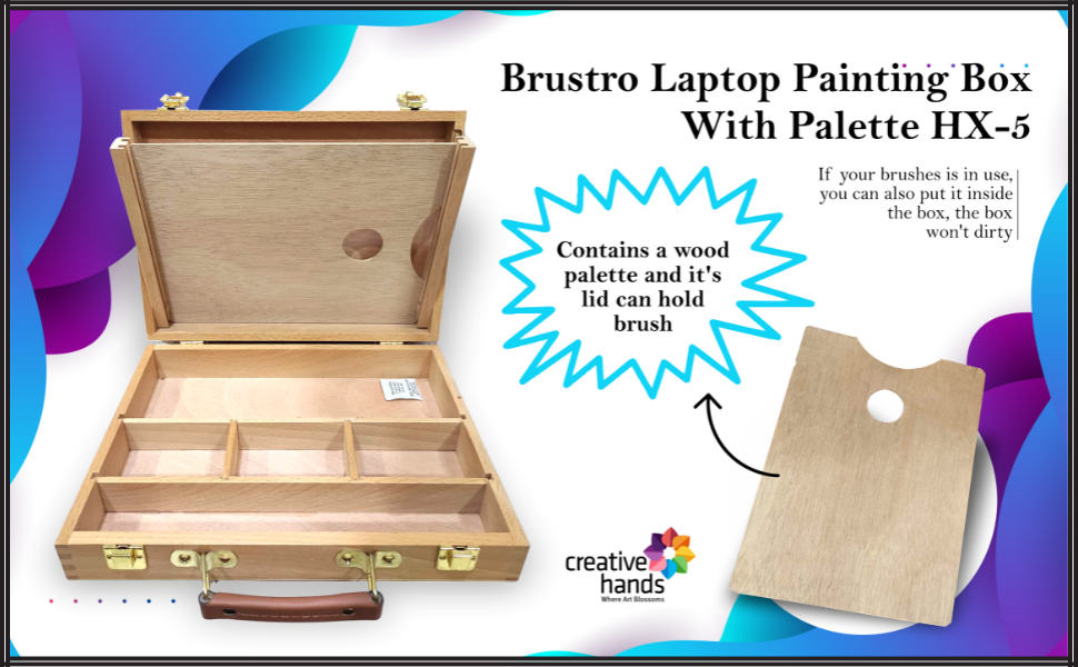 Brustro Artists' Laptop Painting Box with a Palette