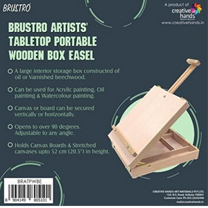 Brustro Artists' Tabletop Portable Wooden Box Easel