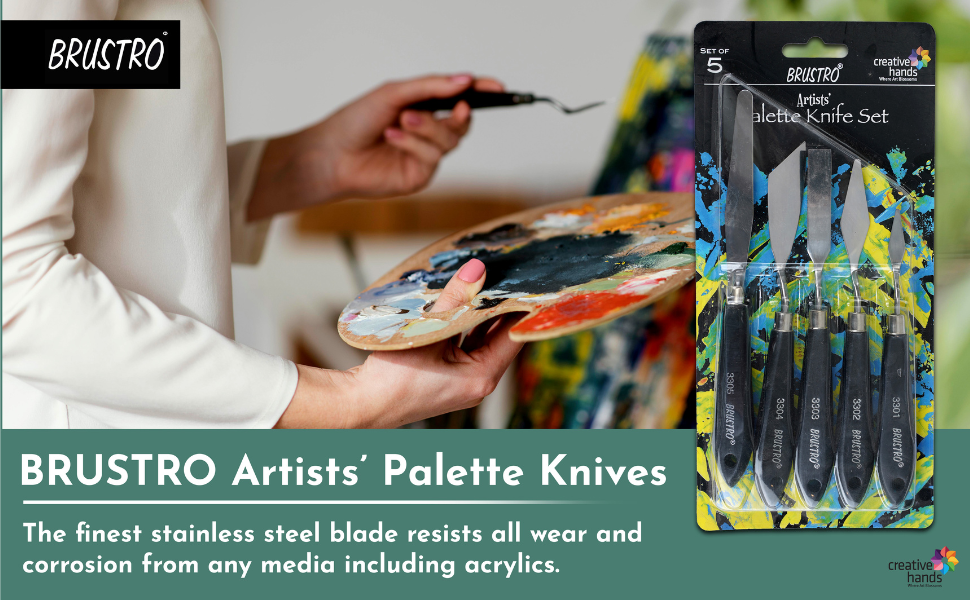 BRuSTRO Artists' Palette Knives (Set of 18